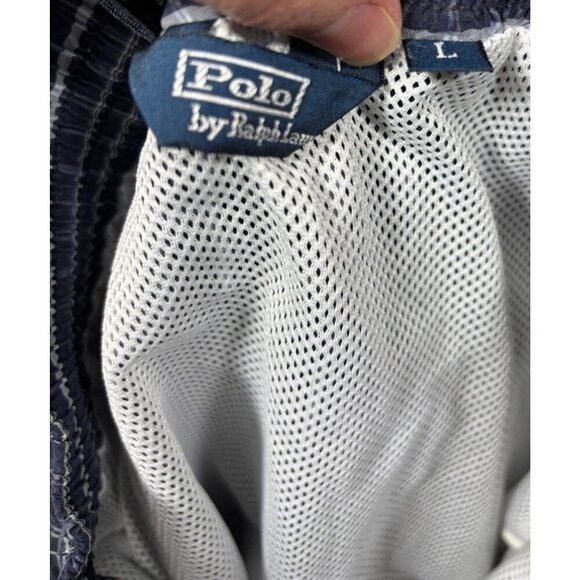 Polo Ralph Lauren Mens Navy‎ Plaid Swim Shorts Trunks Mesh Liner L - Picture 5 of 6